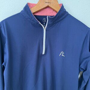 Rhoback Blue and Pink Quarter-Zip Sweatshirt